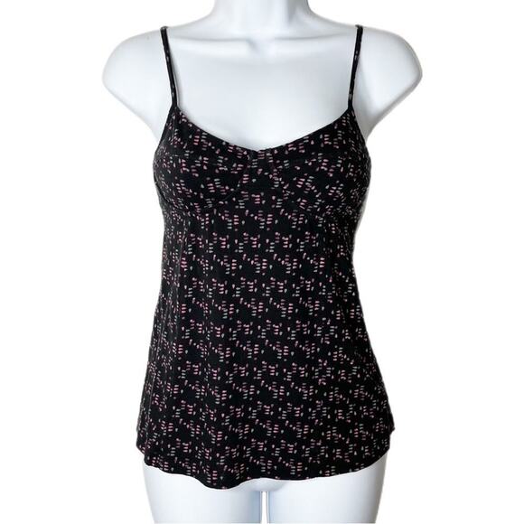C&S Check & Stripe Women's Camisole Tank Top S Geometric Print Multicolor Black - Picture 1 of 8